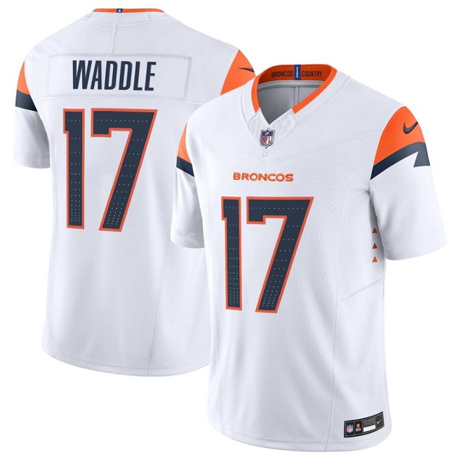 Youth Denver Broncos #17 Jaylen Waddle White 2026 F.U.S.E Vapor Untouchable Limited Stitched Jersey